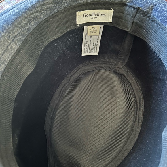 Goodfellow & Company Cotton Fedora Hat Mens Dress Sun Hat L/XL Denim Blue - Picture 5 of 8